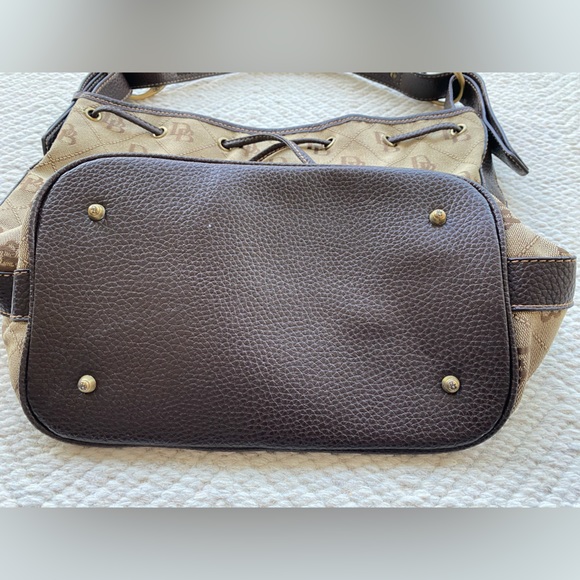 Vintage Dooney & Bourke Original Classic Brown and Tan Bucket Drawstring Purse - Picture 6 of 13